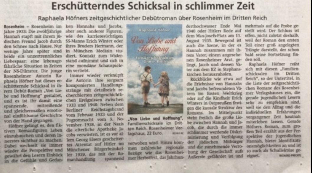 Zeitungsartikel über die Romane